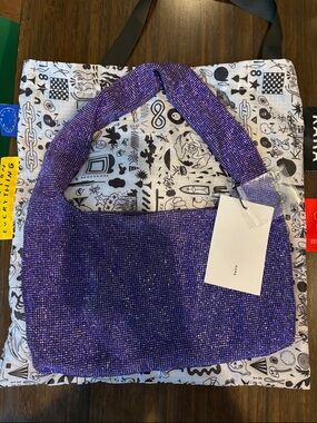 Purple Beaded Shoulder Bag
